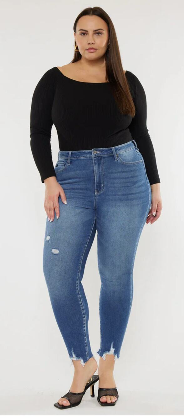 KanCan Bellatrix High Rise Ankle Skinny Denim Jeans Womens Plus Size 18W New
